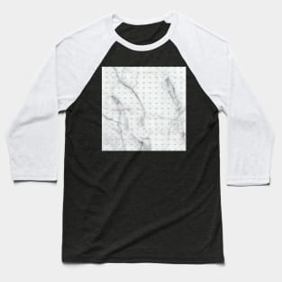 White Marble Abstract Mint Baseball T-Shirt